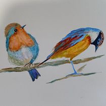 My project in Artistic Watercolor Techniques for Illustrating Birds course. Artistic Drawing project by vandana999 - 01.27.2021