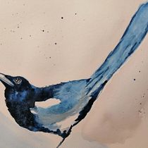Mi Proyecto del curso: Urraca. Watercolor Painting project by Carmen Flores - 03.24.2021
