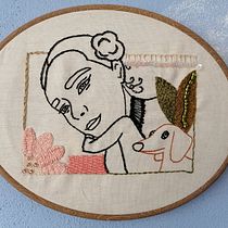 Sol y Frida  Retrato lineal bordado Ein Projekt aus dem Bereich Stickerei von Isabel Padilla Ortiz - 29.01.2021