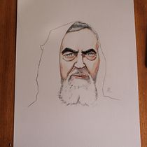 S. Padre Pio - Meu projeto do curso: Retrato em aquarela a partir de uma fotografia. Watercolor Painting project by Edson Moreira Júnior - 01.29.2021