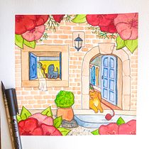 My project in Illustration Techniques with Watercolor and Gouache course. Watercolor Painting, and Children's Illustration project by Nadege Pesse - 04.16.2021
