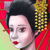 My geisha portrait following Natalia Dias' Female Portraits Course. Projekt z dziedziny Malarstwo c i frowe użytkownika Seymour Yang - 29.01.2021