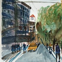 Mi Proyecto del curso: Paisajes urbanos en acuarela. Un progetto di Belle arti, Pittura ad acquerello e Illustrazione architettonica di Josean Fernandez - 30.04.2021