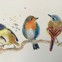 My project in Artistic Watercolor Techniques for Illustrating Birds course. Watercolor Painting project by Kaori Twohig - 02.06.2021