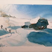 My project in Architectural Sketching with Watercolor and Ink course. Pintura em aquarela projeto de Nick Wagner - 31.01.2021