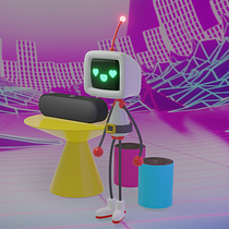 TIBY, THE LITTLE TV ROBOT. Een project van 3D-karakterontwerp van Sara Agostinelli - 31.01.2021