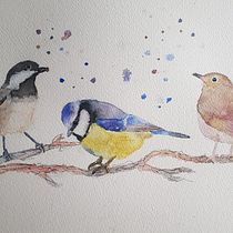 My project in Artistic Watercolor Techniques for Illustrating Birds course. Watercolor Painting project by sue.inglisjones - 01.31.2021