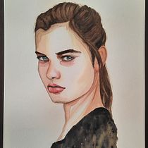 Retrato en acuarela a partir de una fotografía. Watercolor Painting project by Karin Ossa - 01.31.2021