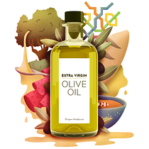 Express Illustration with Illustrator and Photoshop course- Olive oil illustration. Ilustração tradicional projeto de Maria RS - 01.02.2021
