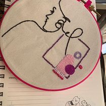 Mi Proyecto del curso: Retrato lineal bordado. Un projet de Broderie de Maria Espinoza - 01.02.2021