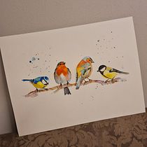 My project in Artistic Watercolor Techniques for Illustrating Birds course. Watercolor Painting project by Priska - 02.01.2021