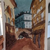 Mi Proyecto del curso: Representación arquitectónica en acuarela. Un projet de Aquarelle de santigarcor - 02.02.2021