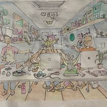 My Colleagues at work. Traditional illustration project by satyachander2020 - 02.04.2021