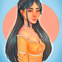 My project in Female Character Portraits in Procreate course. Projekt z dziedziny R, sunek c i frow użytkownika skeletoncanndy - 03.02.2021