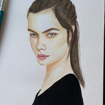 Meu projeto do curso: Retrato em aquarela a partir de uma fotografia. Portrait Drawing, and Watercolor Painting project by Caroline Amaral Becker - 02.03.2021