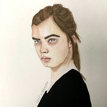 Meu projeto do curso: Retrato em aquarela a partir de uma fotografia. Painting, and Watercolor Painting project by Laíse Liberato - 02.03.2021