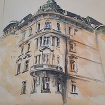 Cafe Prückel / Vienna / Austria. Pintura em aquarela projeto de Wolfgang Scherzer - 04.02.2021