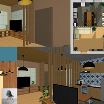 O Meu projeto do curso: Design de interiores do início ao fim :). Un projet de Conception 3D, Architecture d'intérieur , et Décoration de Nadine Gama - 27.03.2021