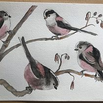 My project in Artistic Watercolor Techniques for Illustrating Birds course. Watercolor Painting project by Linda - 03.04.2021