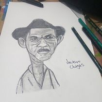 Meu projeto do curso: Retrato em caricatura - Tiringa . Desenho a lápis projeto de Jackson Chagas - 06.02.2021