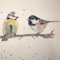 Three little birds. Watercolor Painting project by Alison Weston - 02.06.2021