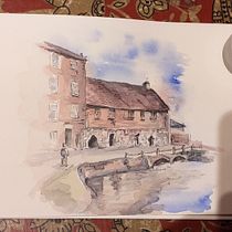 Trying out watercolour and ink. Ilustração arquitetônica projeto de Katharine Lay - 10.02.2021