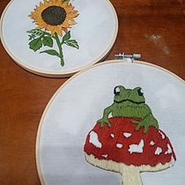 Meu projeto do curso: Introdução ao bordado botânico. Un projet de Broderie de Vitória Valle Gusmão - 06.02.2021
