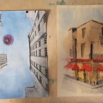 My project in Architectural Sketching with Watercolor and Ink course. Ilustração arquitetônica, Ilustração com tinta, e Pintura em aquarela projeto de Annukka Puotiniemi - 07.02.2021