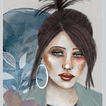 My project in Illustrated Portraits with Procreate course. Ilustração digital projeto de Susanne Leusman - 07.02.2021