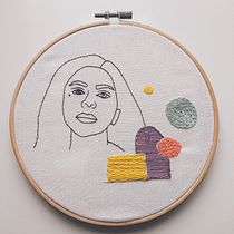 My project in Embroidered Linear Portrait course. Un projet de Broderie de Edyta Subik - 07.02.2021