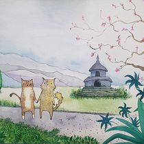 Mi Proyecto del curso: Ilustración en acuarela con influencia japonesa. Projekt z dziedziny Malowanie akwarelą użytkownika Francisca Lechuga - 07.02.2021