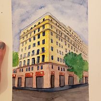 Mi Proyecto del curso: Dibujo arquitectónico con acuarela y tinta. Pintura em aquarela projeto de Francisca Lechuga - 07.02.2021