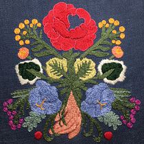 Final Project in Embroidery with the Stem Stitch. Bordado projeto de Laura Villamil - 07.02.2021
