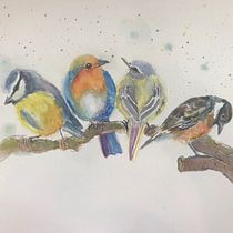 My project in Artistic Watercolor Techniques for Illustrating Birds course. Watercolor Painting project by selinashapland - 02.08.2021