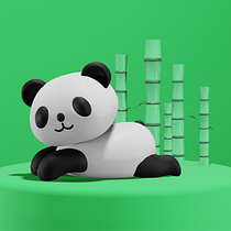 Enjoy the Panda Vibes ~. Een project van Motion Graphics, Ontwerp van personages, Productontwerp y  3D-modellering van Vincent Vin's - 16.06.2021