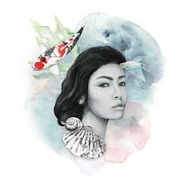 My project in Portrait Illustration with Analog and Digital Techniques course. Digital Illustration, Graphic Design, Traditional illustration, Pencil Drawing, and Watercolor Painting project by gosia_1 - 02.08.2021