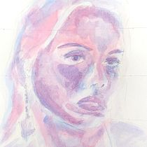 Meu projeto do curso: Retrato artístico em aquarela.  project by millaorlandi - 02.08.2021