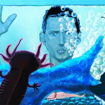 Escena animada AXOLOTL de Julio Cortázar. Projekt z dziedziny  Animacja, R, sunek c, frow, Trad, c i jna ilustracja użytkownika Ivonne Ramirez - 09.02.2021