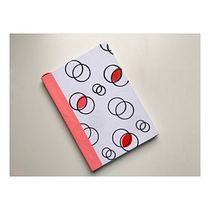 Screenprinted cover for Handbinded Notebook:  binded without stitches. Bookbinding, and Screen Printing project by RumpusRoom CreativeStudio - 02.09.2021