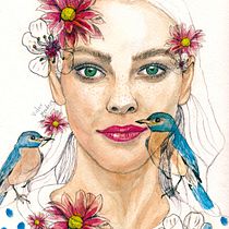 Mi Proyecto del curso: Retrato ilustrado en acuarela. Projekt z dziedziny Portret, Trad, c, jna ilustracja i Malowanie akwarelą użytkownika Victor Mendoza - 10.02.2021