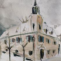 Mein Kursprojekt: Architektonische Zeichnung mit Aquarell und Tinte. Watercolor Painting project by Annelie Brux - 02.10.2021
