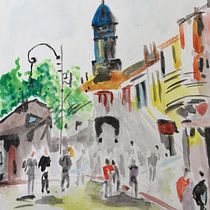 Mi Proyecto del curso: Dibujo arquitectónico con acuarela y tinta. Watercolor Painting project by agpvabril - 02.11.2021