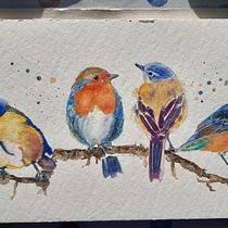 Mi Proyecto del curso: Acuarela artística para ilustración de aves. Traditional illustration project by Maricarmen Garcia Saav - 02.12.2021