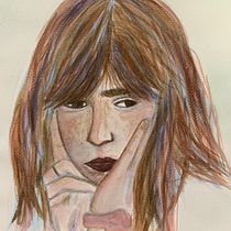 Meu projeto do curso: Retrato artístico em aquarela. Artistic Drawing, Portrait Drawing, and Watercolor Painting project by Gabriela Cavaz - 02.12.2021