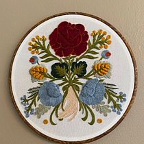 My project in Embroidery Technique with the Stem Stitch course. Bordado projeto de Gisela Mualin - 12.02.2021