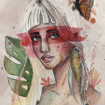 My project in Illustrated Portrait in Watercolor course. Projekt z dziedziny Portret i Malowanie akwarelą użytkownika Anne Wiziack - 13.02.2021