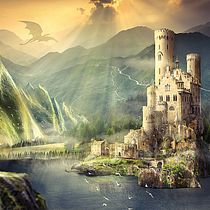 Mi Proyecto del curso: Matte Painting: El castillo y el dragón. Matte Painting project by Virginia Ortega Parrilla - 02.13.2021