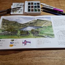 My project in Watercolor Travel Journal course. Sketchbook, e Pintura em aquarela projeto de Regina - 14.02.2021