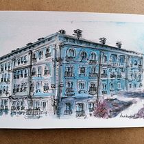 Mi Proyecto del curso: Dibujo arquitectónico con acuarela y tinta. Watercolor Painting project by Ana Isabel - 02.14.2021
