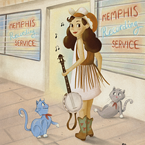 Cowgirl in Memphis. Un projet de Dessin numérique, Conception de personnages et Illustration jeunesse de Mónica de la Torre - 14.02.2021